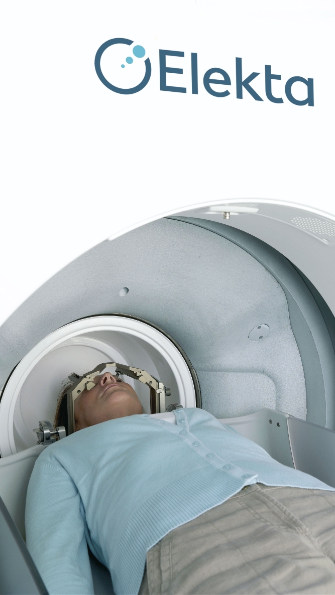 Patient receiving Gamma Knife treatment