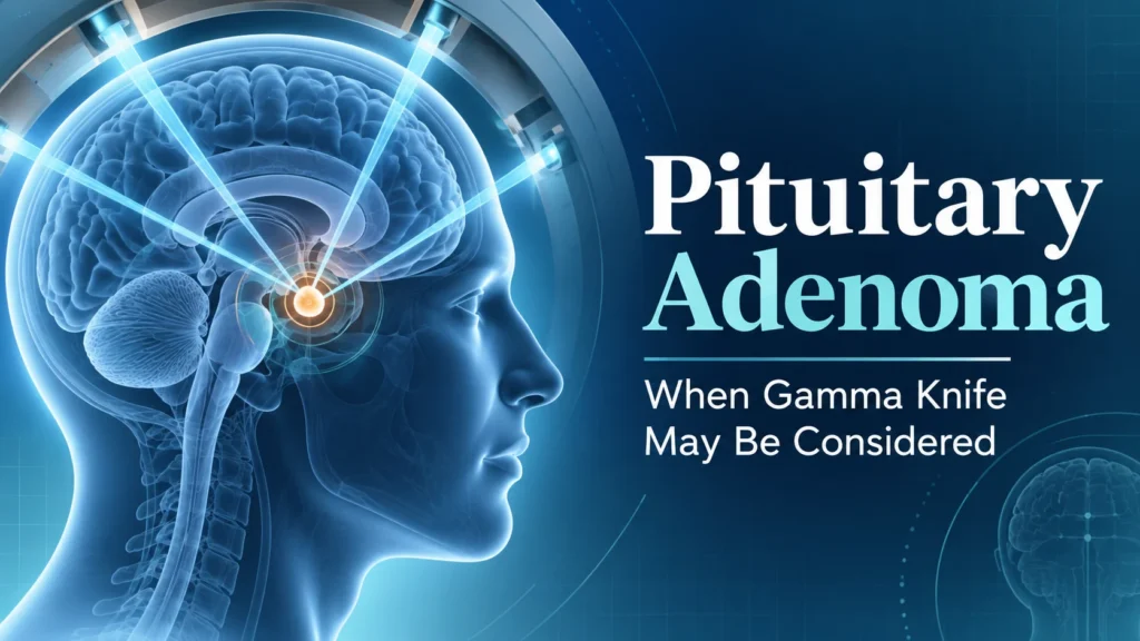 Gamma Knife treatment illustration for pituitary adenoma