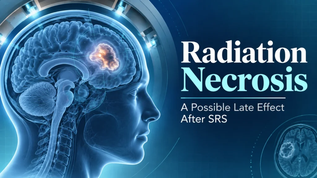Radiation necrosis after stereotactic radiosurgery illustration